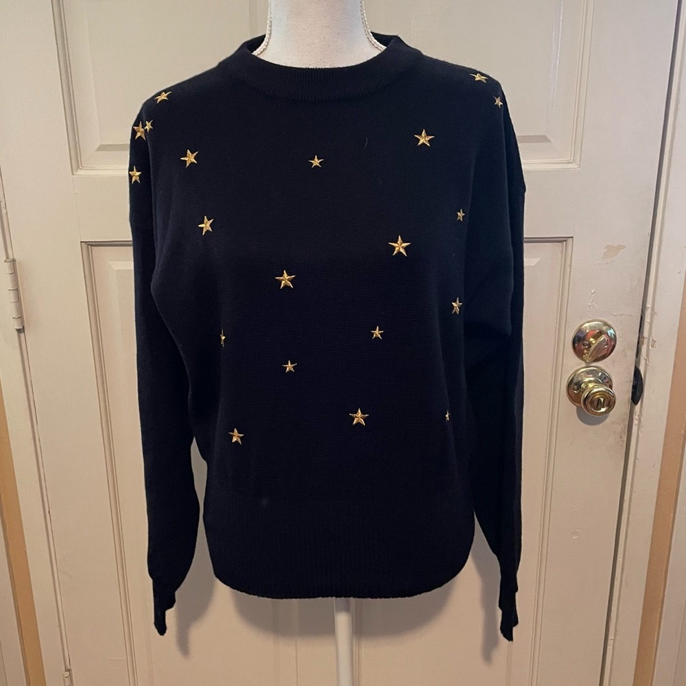 Meister Black Sweater with Gold Stars
